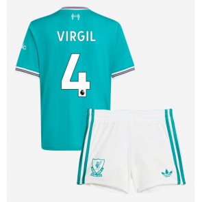 Liverpool Virgil van Dijk #4 Tredjeställ Barn 2025-26 Kortärmad (+ Korta byxor)